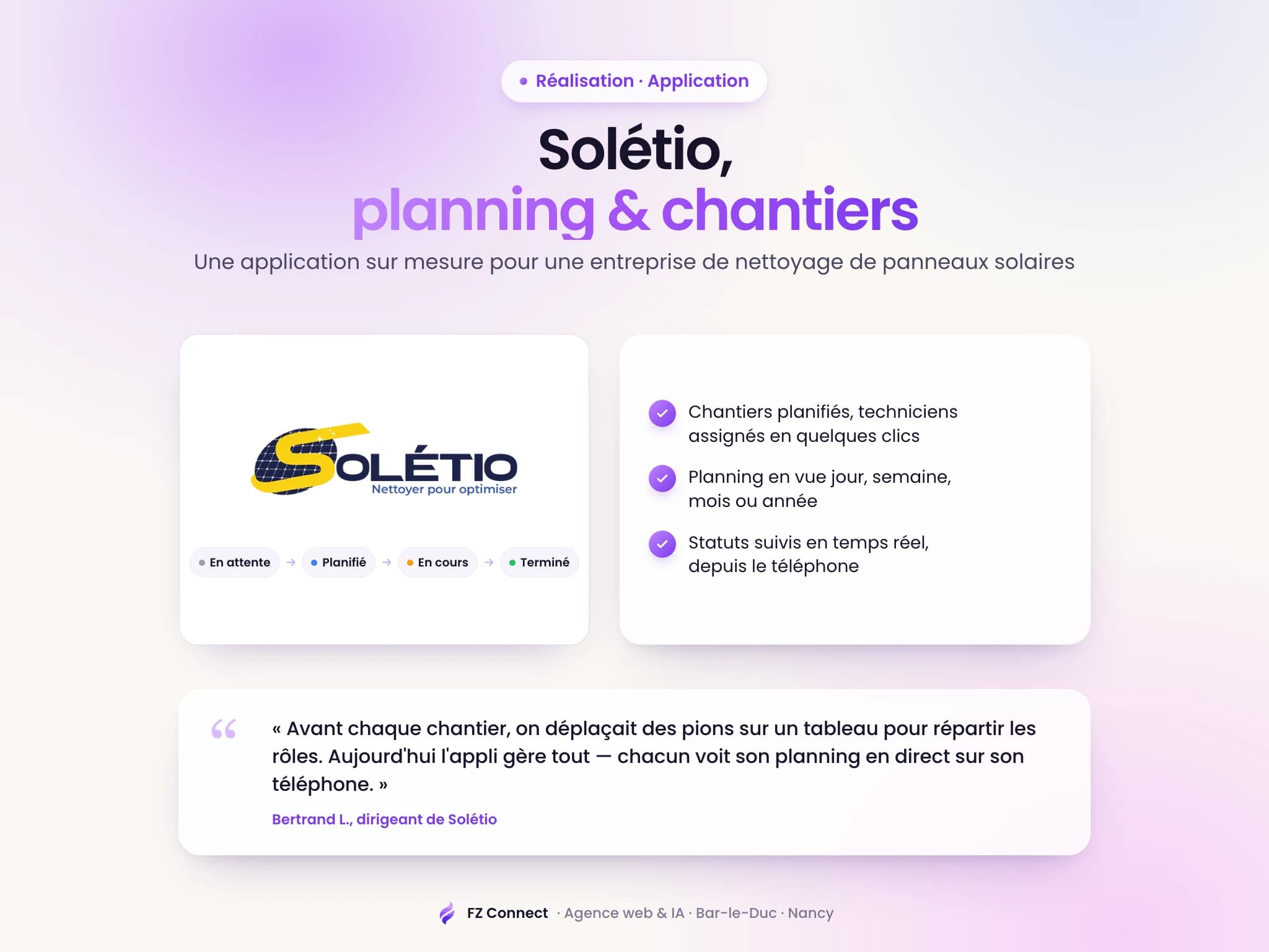 Solétio : une application de planning pour les chantiers — photo 1