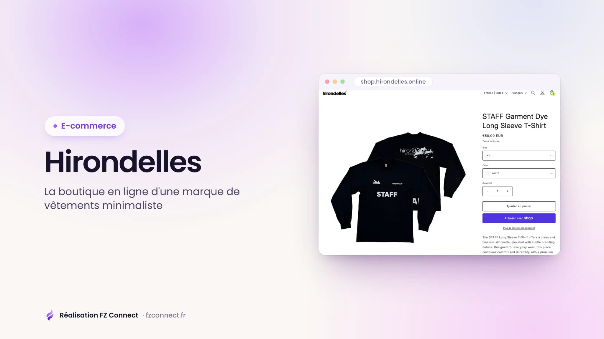 Hirondelles : la boutique en ligne d'une marque de vêtements