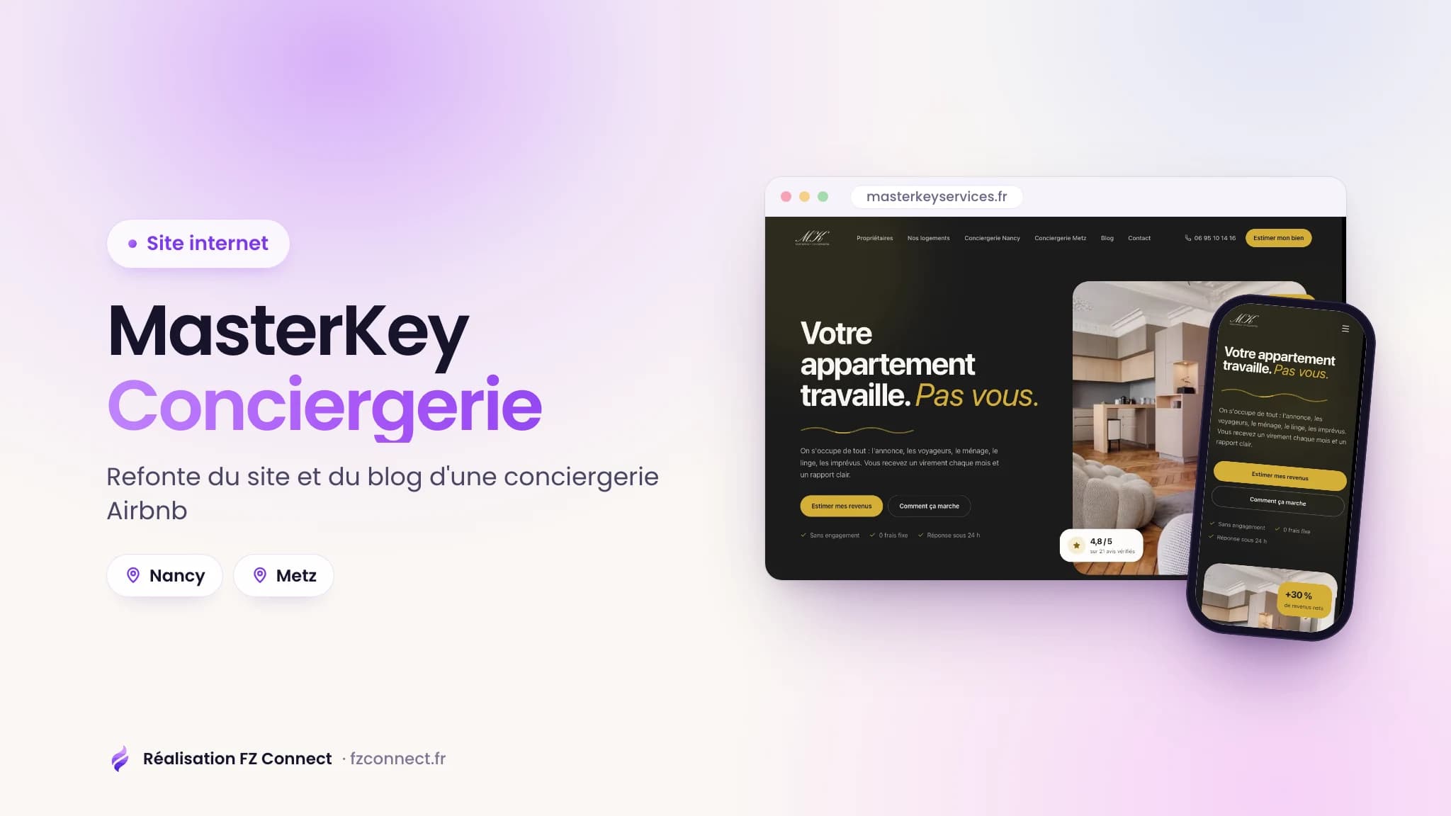 Refonte du site et du blog de MasterKey Conciergerie, à Nancy et Metz