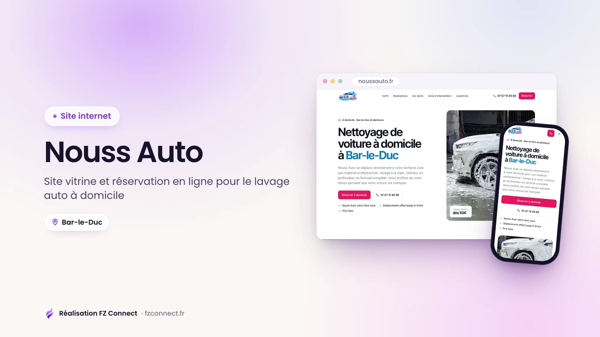 Nouss Auto : site et réservation en ligne pour le lavage auto à domicile à Bar-le-Duc