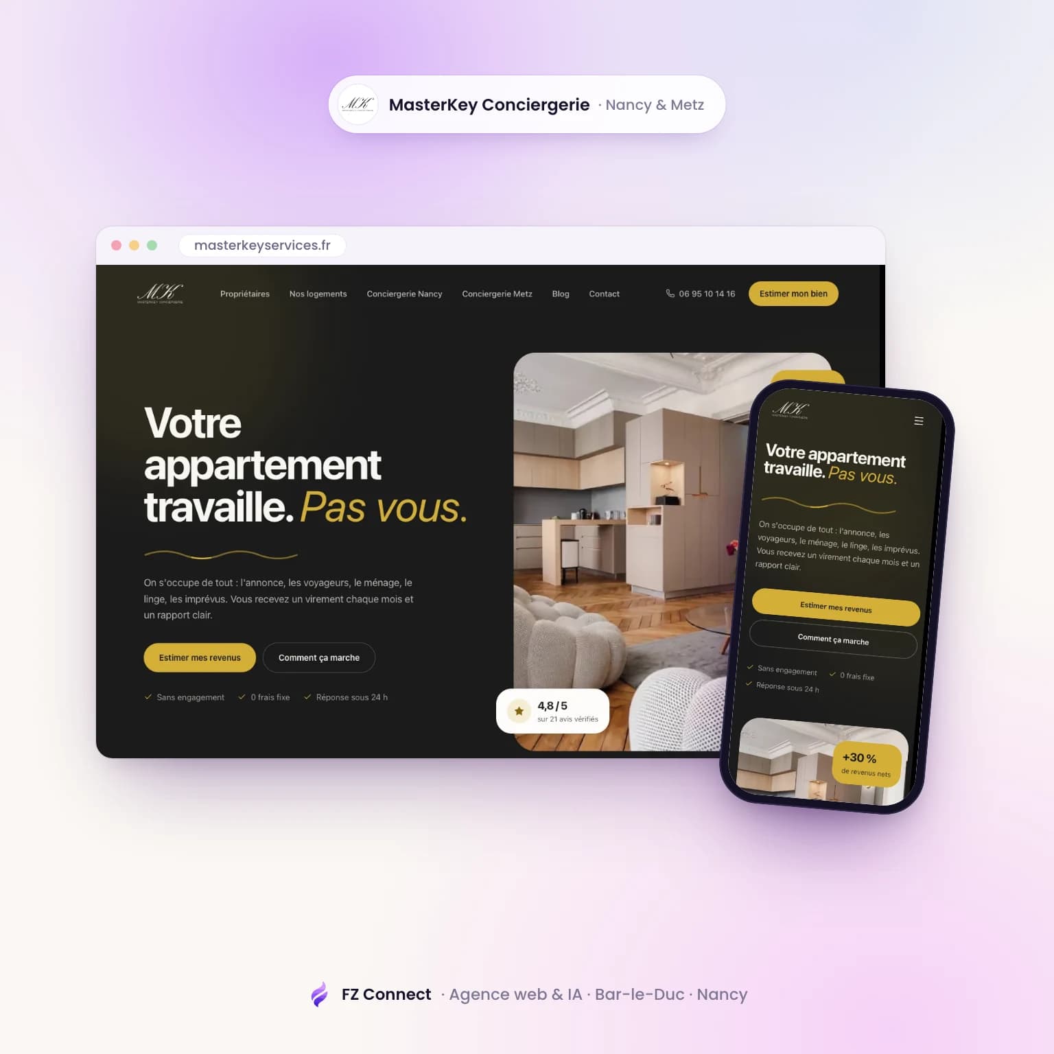 Refonte du site et du blog de MasterKey Conciergerie, à Nancy et Metz — photo 1